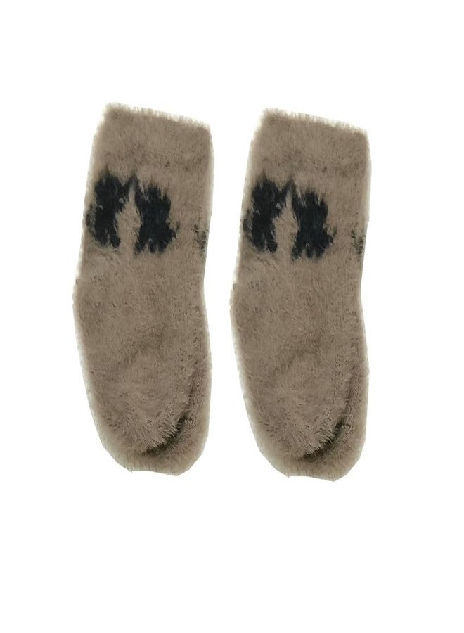 MIKONIKO Kids Super Soft Cozy Warm Stretchy Fuzzy Winter Ankle Length Socks For Boys Girls 1 Pairs_Beige_1-2 Years - Image 1