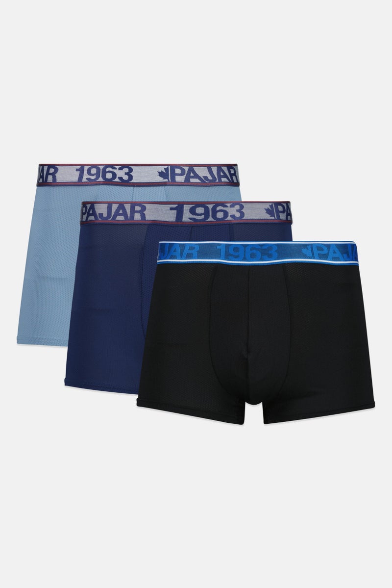 Pajar Men 3 Pack Brand Logo Boxer Brief, Black  - Image 1
