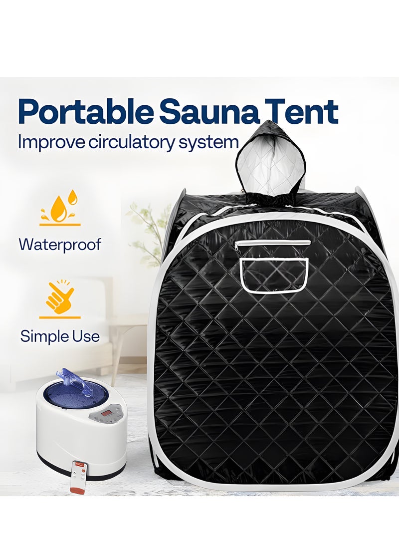 BIG MAX Sauna Tent, Sauna, Steam Room Sauna, Sauna Device, Sauna Steam for Home with 2L 1000 Watt Steam Generator, Foldable Chair, Home Sauna Spa Tent for Detox Relaxation, Black  - Image 4