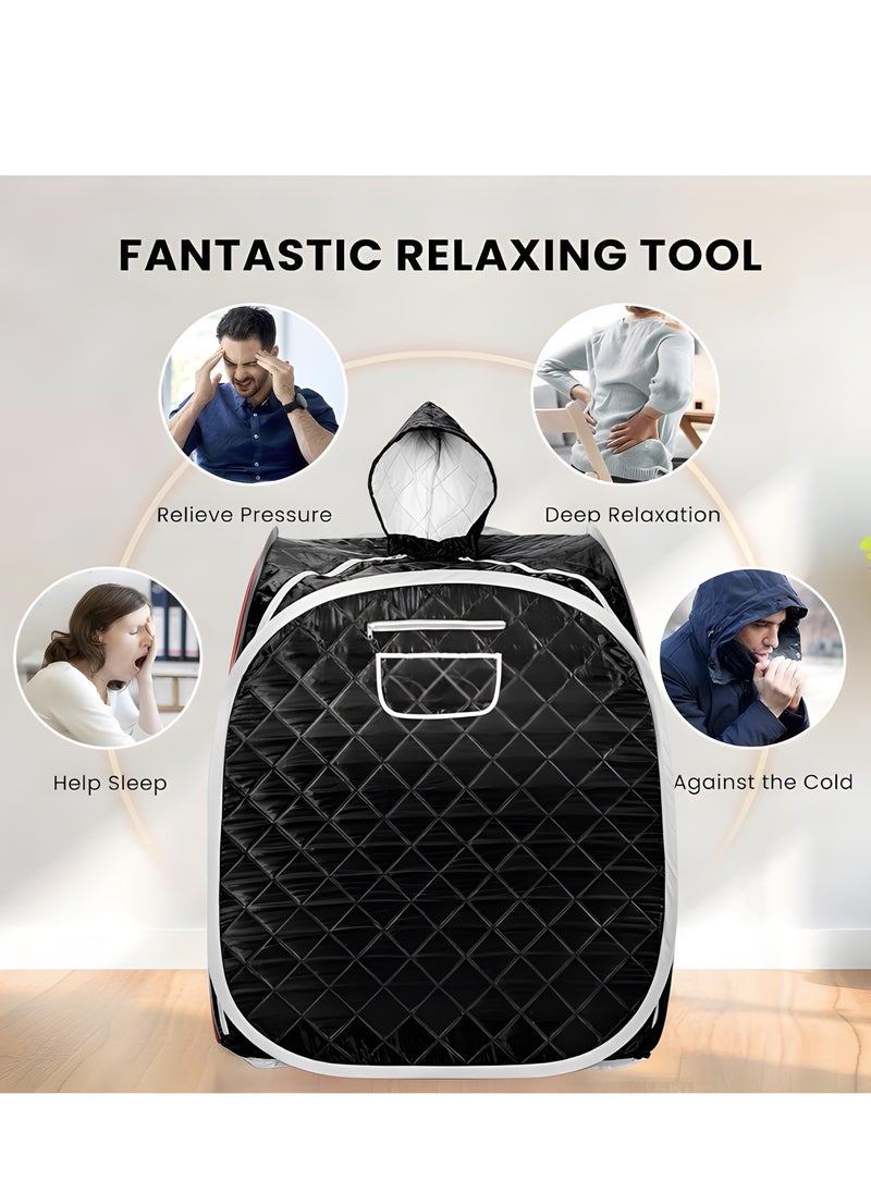 BIG MAX Sauna Tent, Sauna, Steam Room Sauna, Sauna Device, Sauna Steam for Home with 2L 1000 Watt Steam Generator, Foldable Chair, Home Sauna Spa Tent for Detox Relaxation, Black  - Image 5