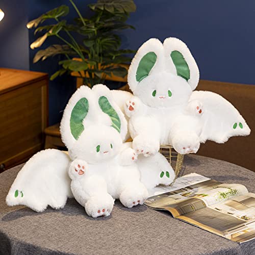 PEACH CAT Cute Bat Bunny Plush Pillow Kawaii Bat Rabbit Stuffed Animal for Kids White 12" - Image 5