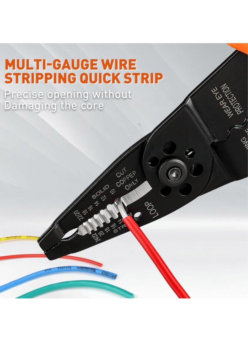 Excefore Multipurpose Stripper, Crimper, Cutter, 5-in-1 Compact Electricians Pliers Cable Strippers, Home Repair Tool  - Image 3