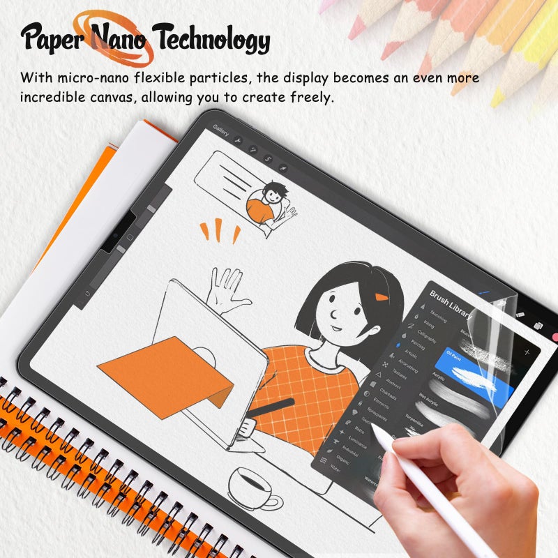 KCT 2 Pack Paperfeel Screen Protector Compatible with iPad Pro 11 Inch (2022&2021&2020&2018) / iPad Air 5th&4th (10.9 inch, 2022&2020) Matte for Drawing Anti-Glare and Easy Installation - Image 4