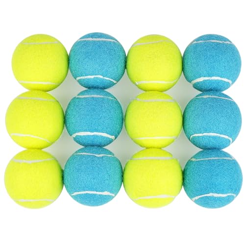 Prime Pets Squeaky Dog Tennis Balls 12 Pack 25 Durable HighBounce Tennis Balls for Dogs Dog Ball for Fetch Training Outdoor Interactive Dog Toy Ball for Small and Medium Dogs - Image 1