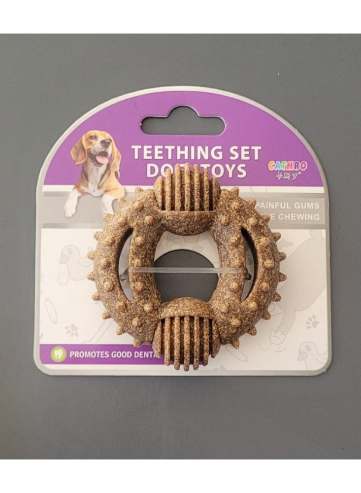 Teething Dog Toy, Spiked Circular Chew Toy, Promotes Good Dental Health, Relieves Painful Gums