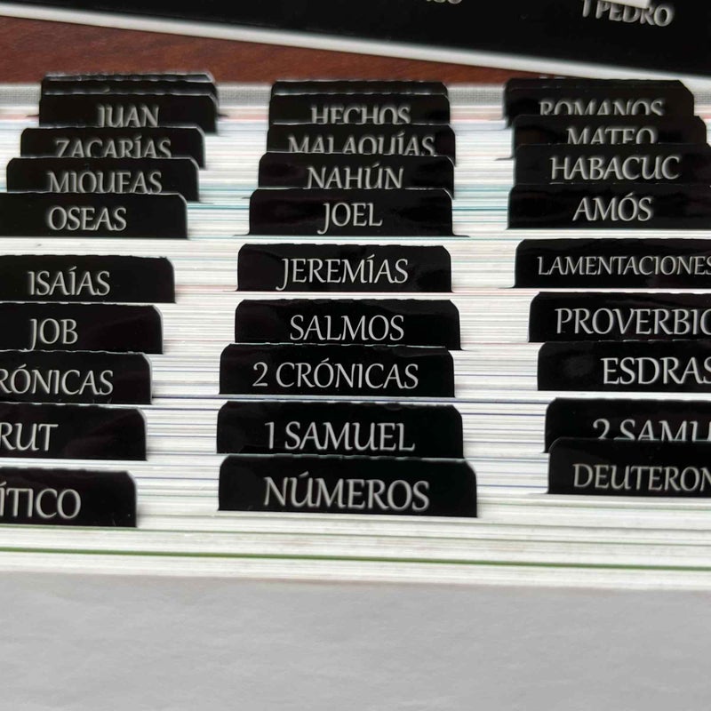 thinkor Spanish Laminated Bible Tabs, pestaÃ±as para biblia en espaÃ±ol, Reposition Large Print Stickers, Easy to Read and Apply Bible Tabs for Women and Man (Spanish Black) - Image 3