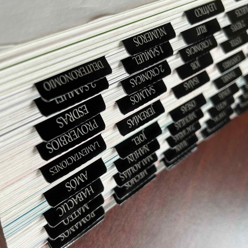 thinkor Spanish Laminated Bible Tabs, pestaÃ±as para biblia en espaÃ±ol, Reposition Large Print Stickers, Easy to Read and Apply Bible Tabs for Women and Man (Spanish Black) - Image 4