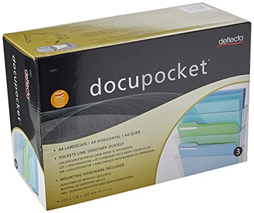 Deflecto Office DocuPocket, Wall File Organizer, Stackable, Letter Size, Clear, 13" W x 7" H x 4" D, 3 Count - Image 5