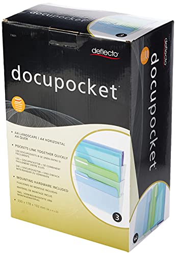 Deflecto Office DocuPocket, Wall File Organizer, Stackable, Letter Size, Clear, 13" W x 7" H x 4" D, 3 Count - Image 4