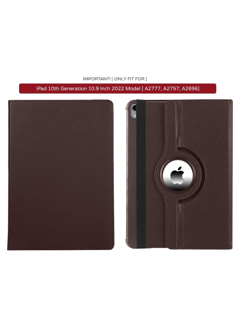 Case for Ipad 10th Generation Case 2022 iPad 10.9 Inch Case, iPad 10 Case Leather Smart Tablet 360° Rotating Case For IPad 10th Gen 2022 Release A2696 A2757 A2777 (Brown) - Image 2