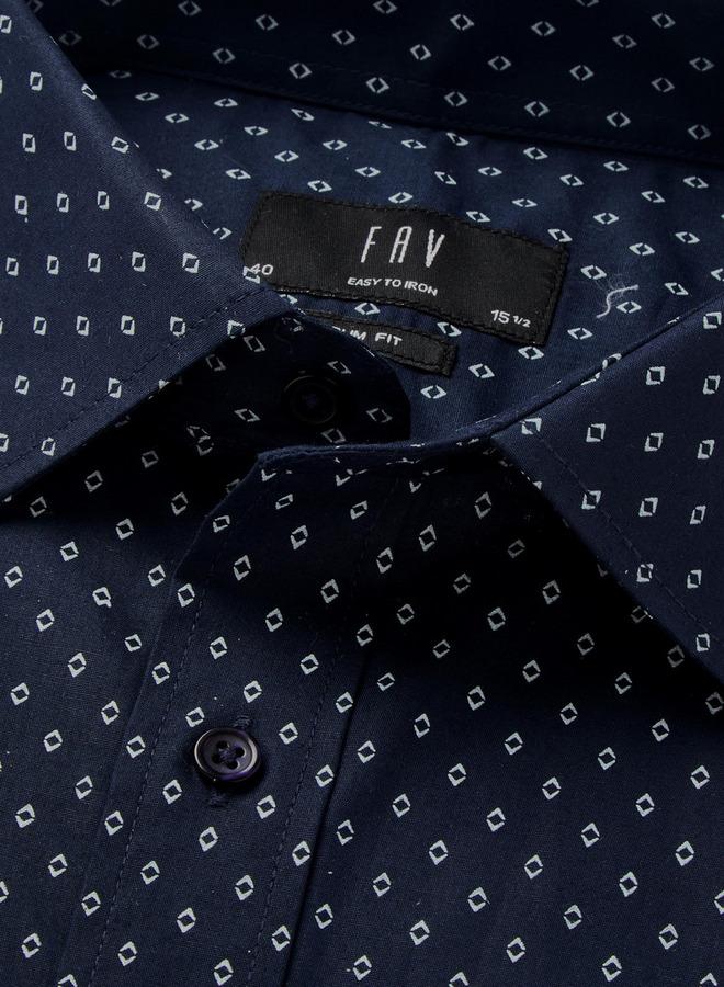 Splash FAV Men Slim Fit Collared Self Textured Printed Long Sleeves Shirt - Image 2