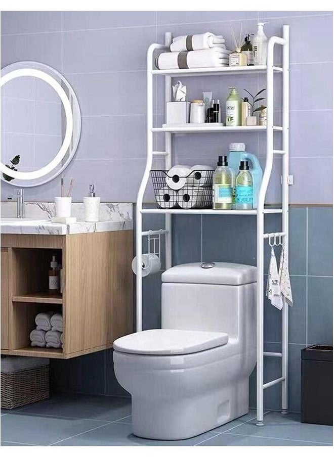 HOMESTAR Over Toilet Storage Bathroom Shelving White  - Image 1