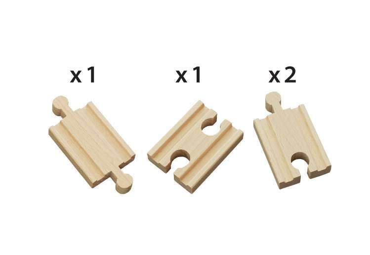 Brio World 33333-4-Piece Mini Straight Tracks | Versatile Wooden Train Set Extension | Ideal for Kids Aged 3 & Up | Compatible with Brio Railway Toys | FSC Certified for Sustainable Forestry - Image 3