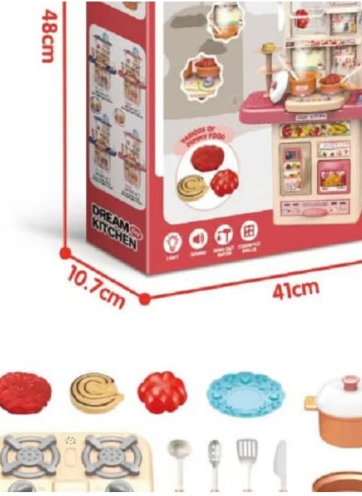 Generic - Dream Kitchen Play Set, Pretend Play for Boys Girls, Kitchen Toys with Realistic Lights and Sounds, Play Sink, Pretend Food for Kids (39 Pieces) - Image 1
