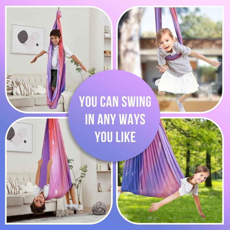SUCHDECO Sensory Swing, Indoor & Outdoor Sensory Swing for Kids & Adults, Double Layer Therapy Cuddle Swing for Kid with Autism, Holds up to 300lbs - Image 3