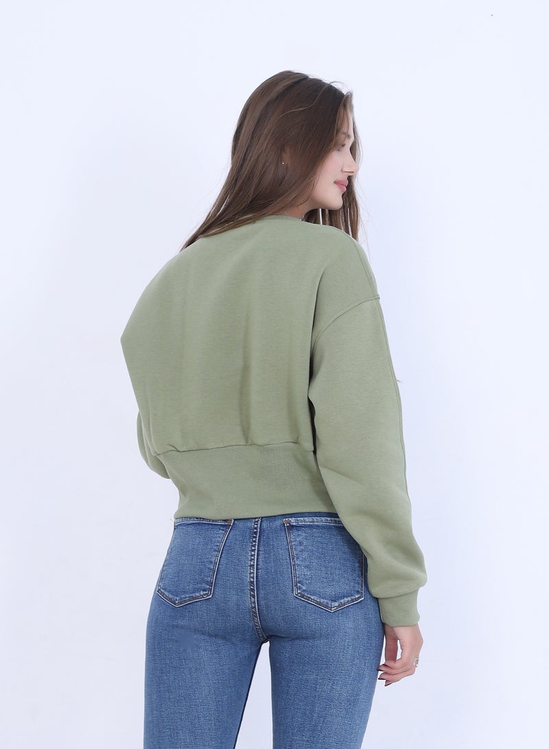 بيبو سويتشيرت نسائي مطبوع _اخضر - Image 2