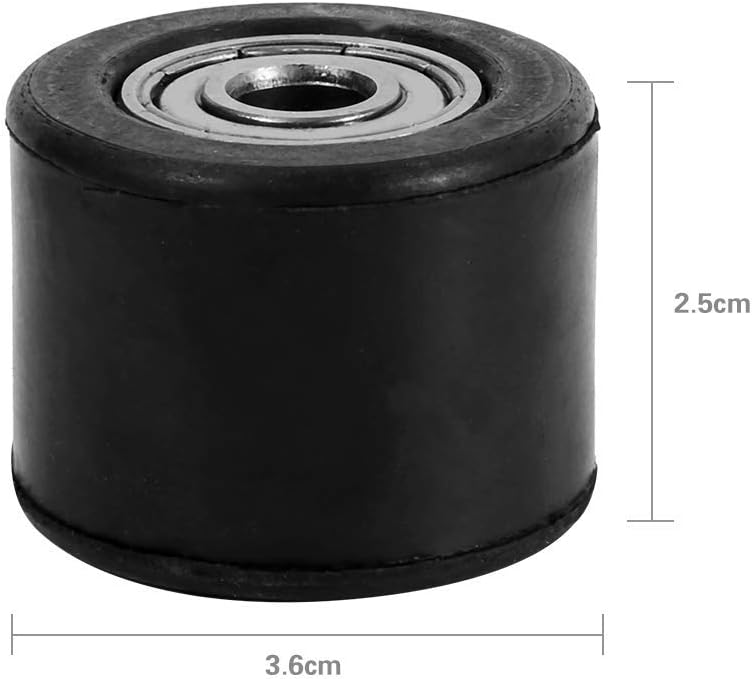 woobles Chain Tensioner Chain Roller Chain Guide Bike Wheel Roller Tensioner Chain Roller Idler Pulley 8mm Tensioner Pulley Wheel Guide Rubber Iron Material For Motorcycle Bike Chain Tensioner Roller - Image 2
