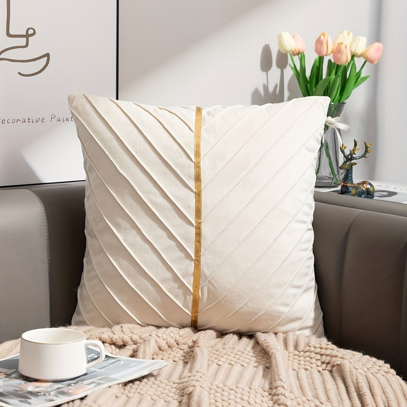 غطاء وسادة مربع من المخمل الأسود مقاس 18×18 بوصة، وسادة ناعمة فاخرة لديكور المنزل والسيارة وغرفة المعيشة - Image 5