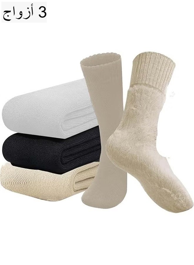 HY 3 Pairs Super Thick Wool Socks Women's Winter Fleece Socks Autumn and Winter Super Thickened Gifts for Women - Image 1