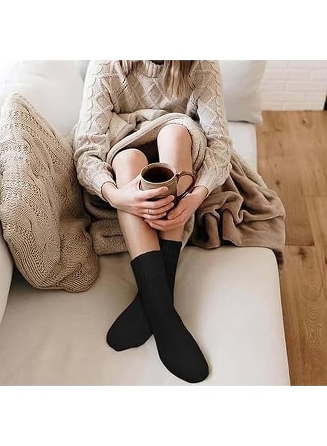 HY 3 Pairs Super Thick Wool Socks Women's Winter Fleece Socks Autumn and Winter Super Thickened Gifts for Women - Image 5