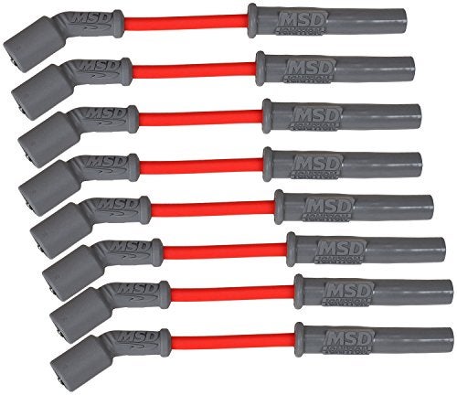 MSD 32819 Super Conductor Spark Plug Wire Set, Red - Image 1