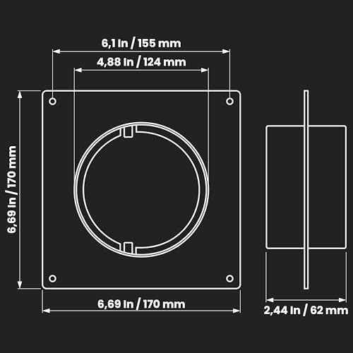 REPA MARKET 5" Inch Duct Connector Flange - Plastic Straight Pipe Flange for Heating Cooling - Inlet Outlet Ventilation System - Ducting Coupling Wall Plate - Assembly Joint (125mm) - Image 2