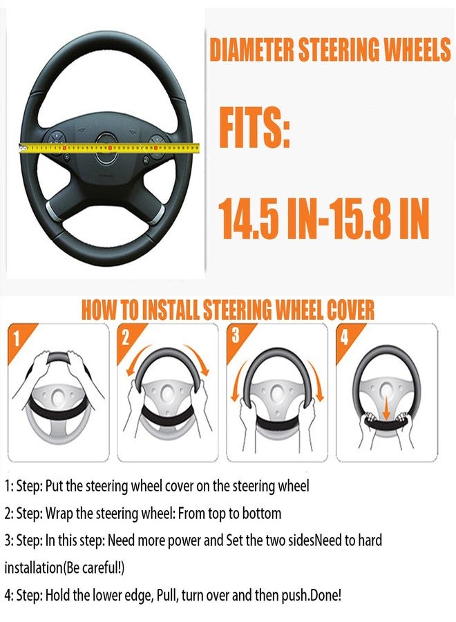 Osilly 15 Inch Car Leather Steering Wheel Cover, Automotive Accessories Elastic Breathable Anti-Slip Soft Wheel Protector Fits Men and Women, Suitable for SUVs, Trucks, Vehicles and RVs (Red) - Image 2