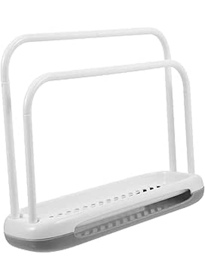 Detachable Towel Storage Rack Double Rod Design For Quick Drying Dishcloth And Sponge Kitchen Bathroom Organization Easy To Clean White - Image 1