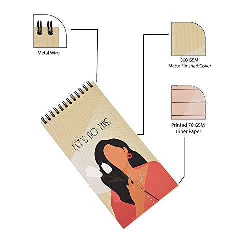 PAPBOO Lets Do This, to-Do List, Planner,Day Planner(Wiro, Matte Finished Cover, 80 Printed Sheets,Size - 8 * 4 inchs, 70 GSM) - Image 5