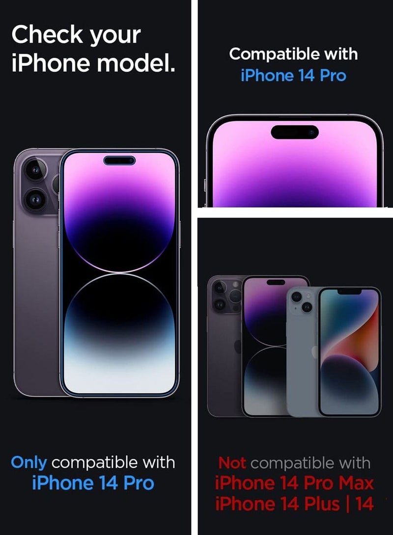 Spigen Glastr Slim HD (Privacy) Premium Tempered Glass for iPhone 14 Pro Screen Protector - Case Friendly - Image 3