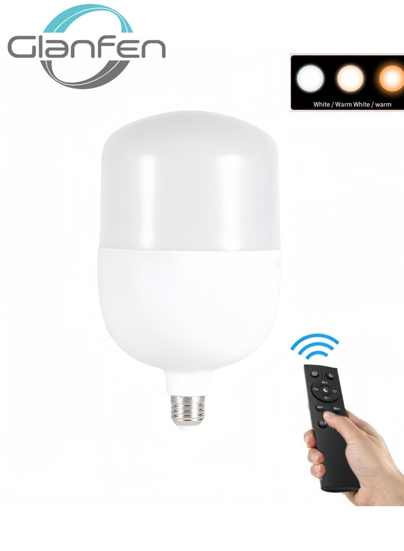 Glanfen Photography Light Bulb, 280 Watts with Remote Control, 3000-5700K Colour Temperatures Dimmable, 3 Colors LED Bulbs Softbox Bulb in E27 Socket for Photography Photo/Video Studio Lighting/Softbox - Image 1