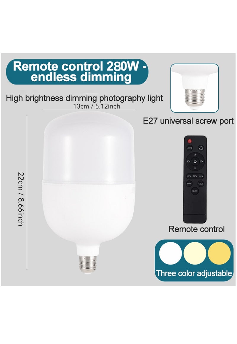 Glanfen Photography Light Bulb, 280 Watts with Remote Control, 3000-5700K Colour Temperatures Dimmable, 3 Colors LED Bulbs Softbox Bulb in E27 Socket for Photography Photo/Video Studio Lighting/Softbox - Image 2