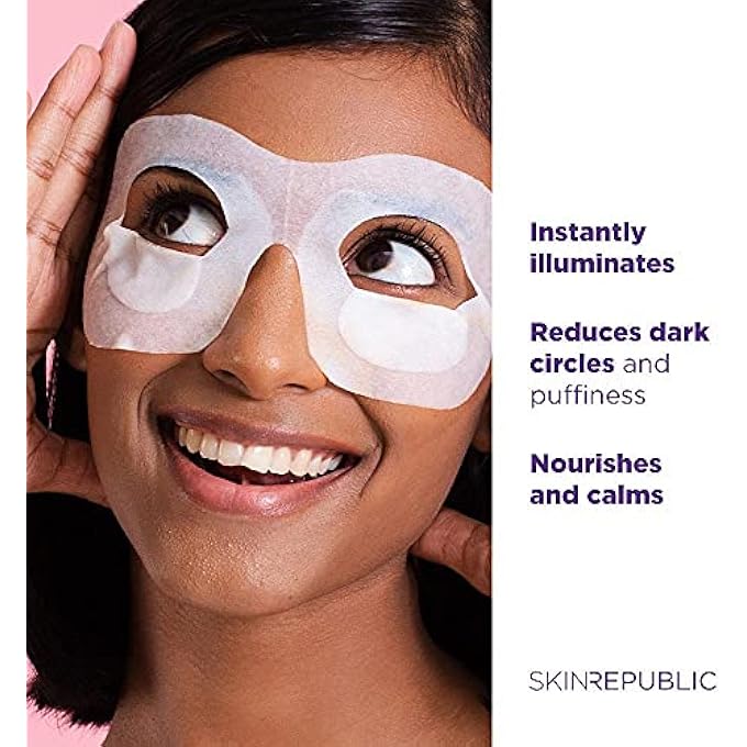 SKIN REPUBLIC Brightening Eye Mask (3 Pairs) - Triple Action Serum with Vitamin C, Coffee Bean & Green Tea, Reduces Dark Circles, Puffiness & Fatigue, Hydrating, Smoothing & Dermatologist Tested - Image 3