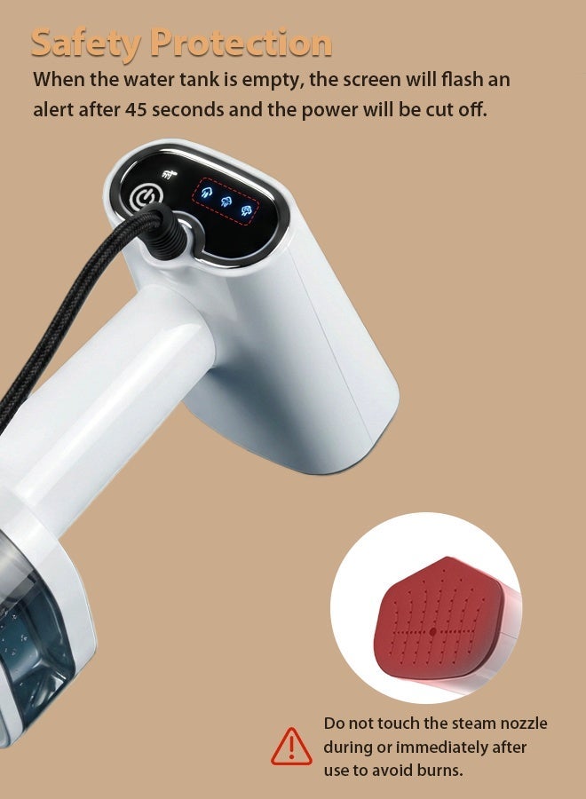 Xoopla 2000W Garment Steamer Iron, Portable Handheld Steam Iron with 3 Steam Levels 20s Fast Heat-up Ironing Quick Wrinkle Remover 340ML Detachable Water Tank - Water Bottle Can Be Connected (25-35g/Min) - Image 4