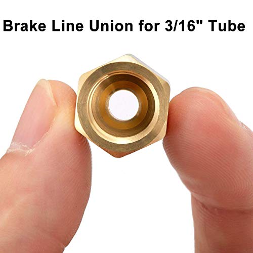 MuHize Brake Line Fitting Kit - 3/16" Tube SAE Braking Unions - 10PC Inverted Flare Assortment (3/8-24 UNF) for Ford GM Chrysler Dodge Car Truck - Image 2