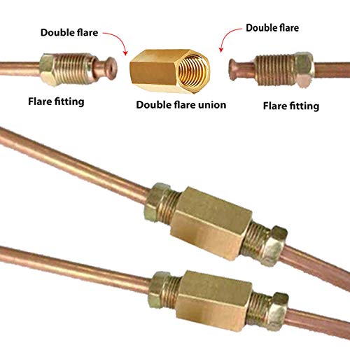 MuHize Brake Line Fitting Kit - 3/16" Tube SAE Braking Unions - 10PC Inverted Flare Assortment (3/8-24 UNF) for Ford GM Chrysler Dodge Car Truck - Image 5
