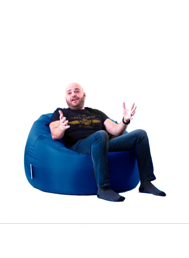 WAVY Dark Blue Big Comfy Bean Bag - Waterproof - Image 1