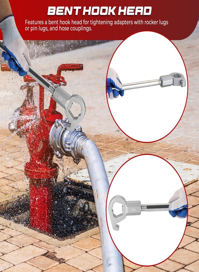 NATGAI Fire Hydrant Wrench Tool, Adjustable Hydrant Spanner Fits 1-1/2" to 6" Nut Sizes, Works on Pentagonal and Square Hydrant Nuts, for Loosening Caps, Opening Valves, and Tightening Nuts & Fittings - Image 5
