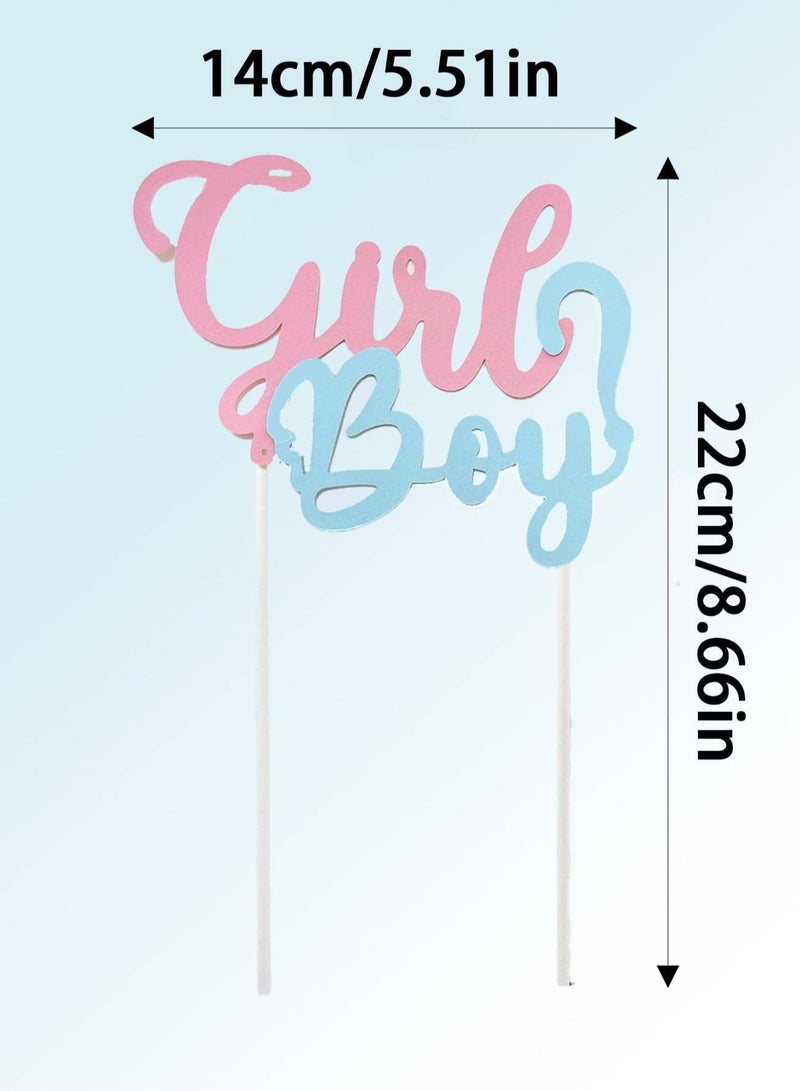 Gender reveal party decoration – cake topper in pink and blue colors for gender reveal celebrations. Made from high-quality, food-safe materials for cake decoration.  - Image 3