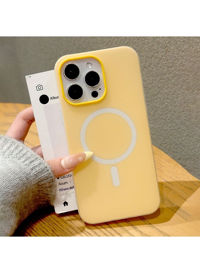 NIBEMINENT Protection Case With Magsafe For iPhone 14, Orange/Yellow