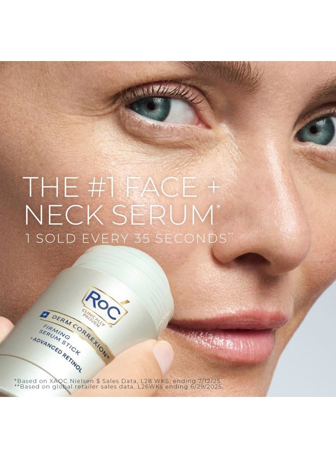 RoC سيروم ديرم كوركسيون المتقدم لتقوية الريتينول على شكل عصا مع مضادات الأكسدة لشد وتجديد التجاعيد وخطوط الضحك بشكل مرئي، 1.0 أونصة مع عينة من كريم العين بالريتينول - Image 2
