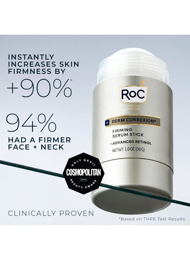 RoC سيروم ديرم كوركسيون المتقدم لتقوية الريتينول على شكل عصا مع مضادات الأكسدة لشد وتجديد التجاعيد وخطوط الضحك بشكل مرئي، 1.0 أونصة مع عينة من كريم العين بالريتينول - Image 3