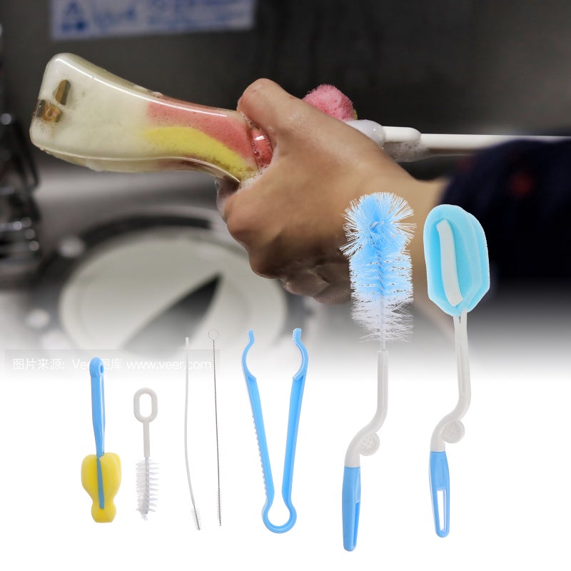 🍳 فرش تنظيف زجاجات الأطفال وشفاطات القنينات من النايلون - Image 5