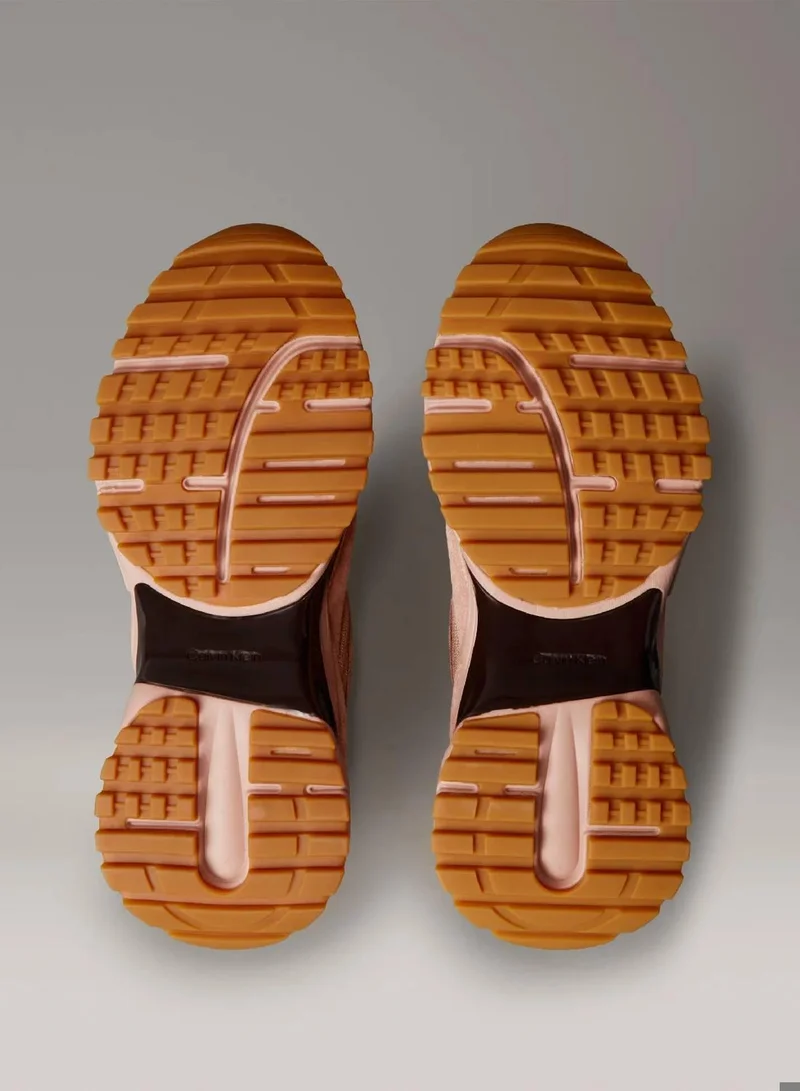 Calvin Klein Jeans Tuscany/Bordeaux/Honey Leather and Breathable Mesh Trainers for Women | Best Price UAE