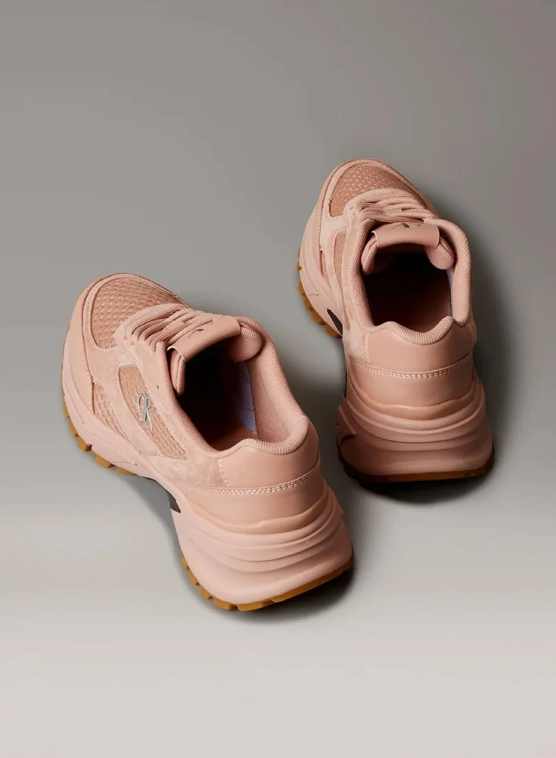 Calvin Klein Jeans Tuscany/Bordeaux/Honey Leather and Breathable Mesh Trainers for Women | Best Price UAE