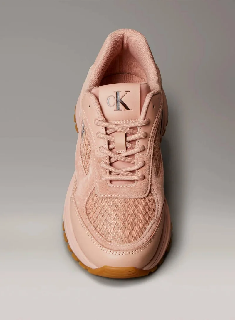 Calvin Klein Jeans Tuscany/Bordeaux/Honey Leather and Breathable Mesh Trainers for Women | Best Price UAE