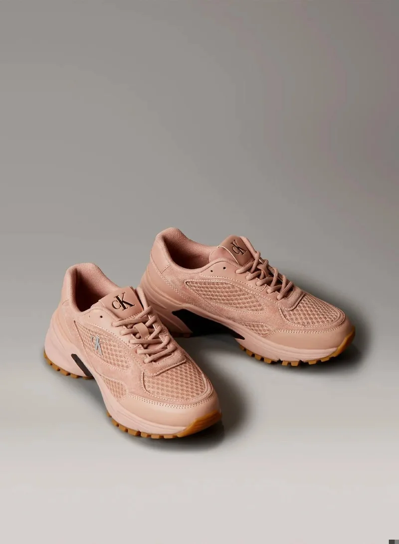 Calvin Klein Jeans Tuscany/Bordeaux/Honey Leather and Breathable Mesh Trainers for Women | Best Price UAE