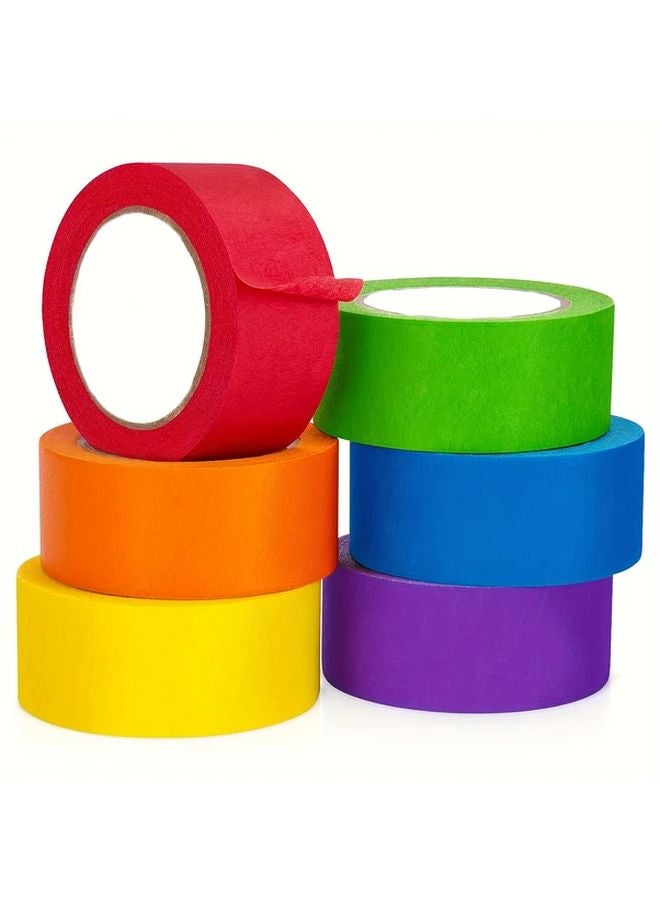 6 لفات شريط تمويه عشوائي الألوان للحرف اليدوية والملصقات ومشاريع DIY - Image 2