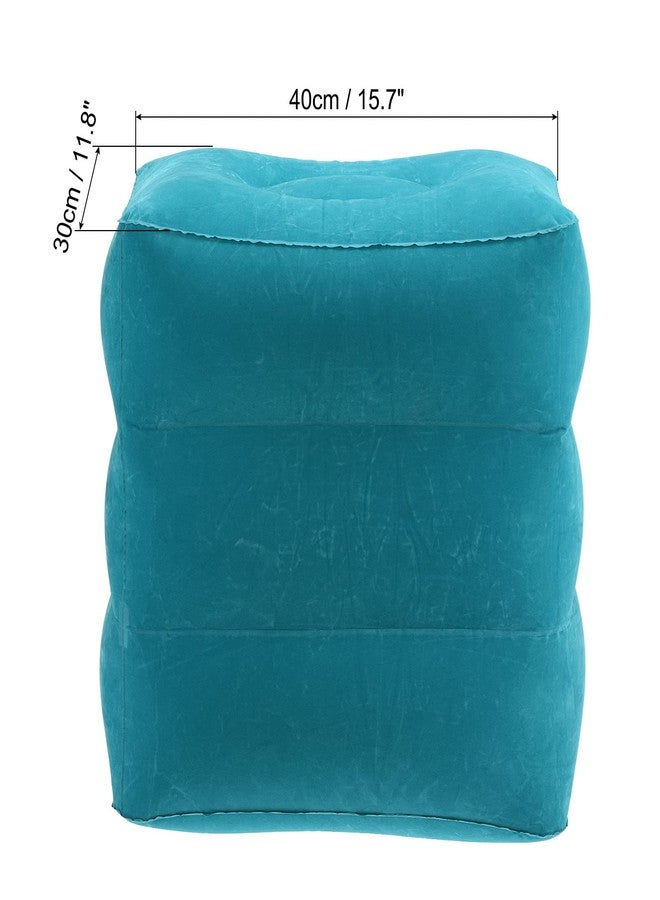 باتيكيل وسادة باتيكيل للقدمين أثناء السفر، وسادة قابلة للنفخ للقدمين قابلة للتعديل بثلاث طبقات، وسادة للنوم والنوم في الطائرات والقطارات والمكاتب، لون أزرق مخضر - Image 2