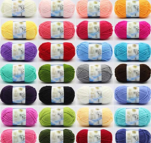 VANTOBEST 4 Rolls Cotton Blend Milk Yarn Fabric Wool Crochet Knitting Supplies Acrylic Crochet Yarn Soft Crochet Blend Milk Cotton Yarn Plain Knitting Wool for Handcrafts Jumpers Blankets Weaving(Green) - Image 4